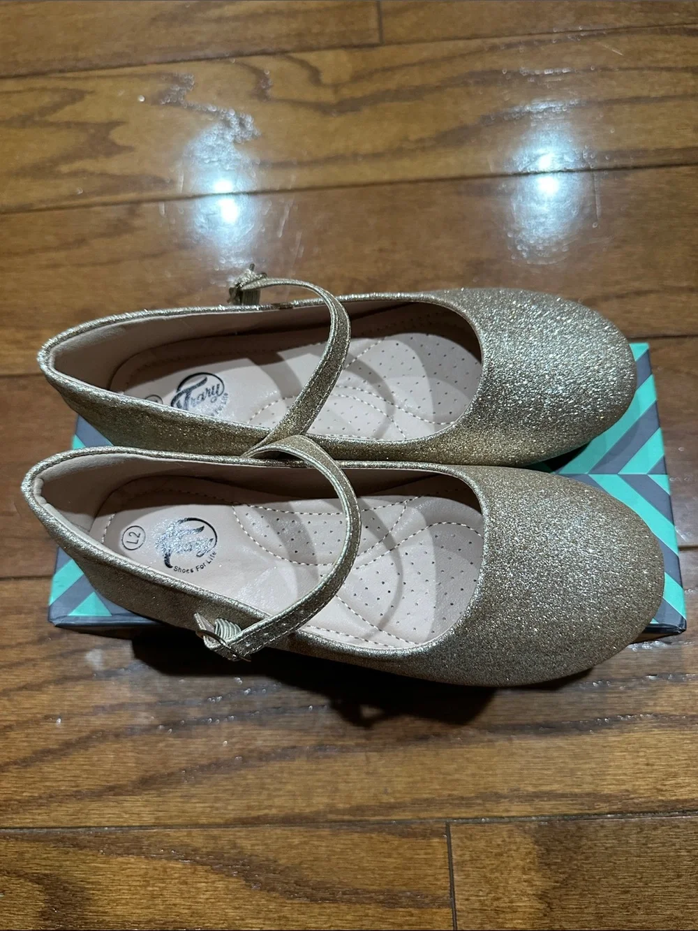 Trary Girls Glitter Mary Jane Flats - Gold